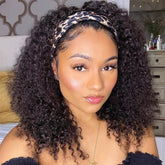 Easy to Install & Manage Short Kinky Curly Headband Wig
